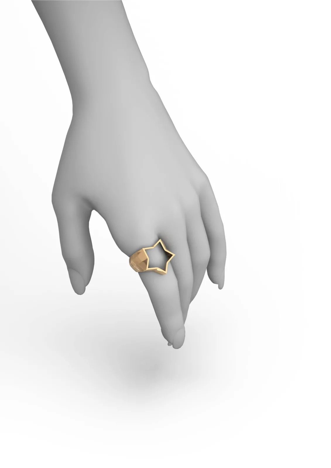 Modern Star Ring 3D Model — image 3
