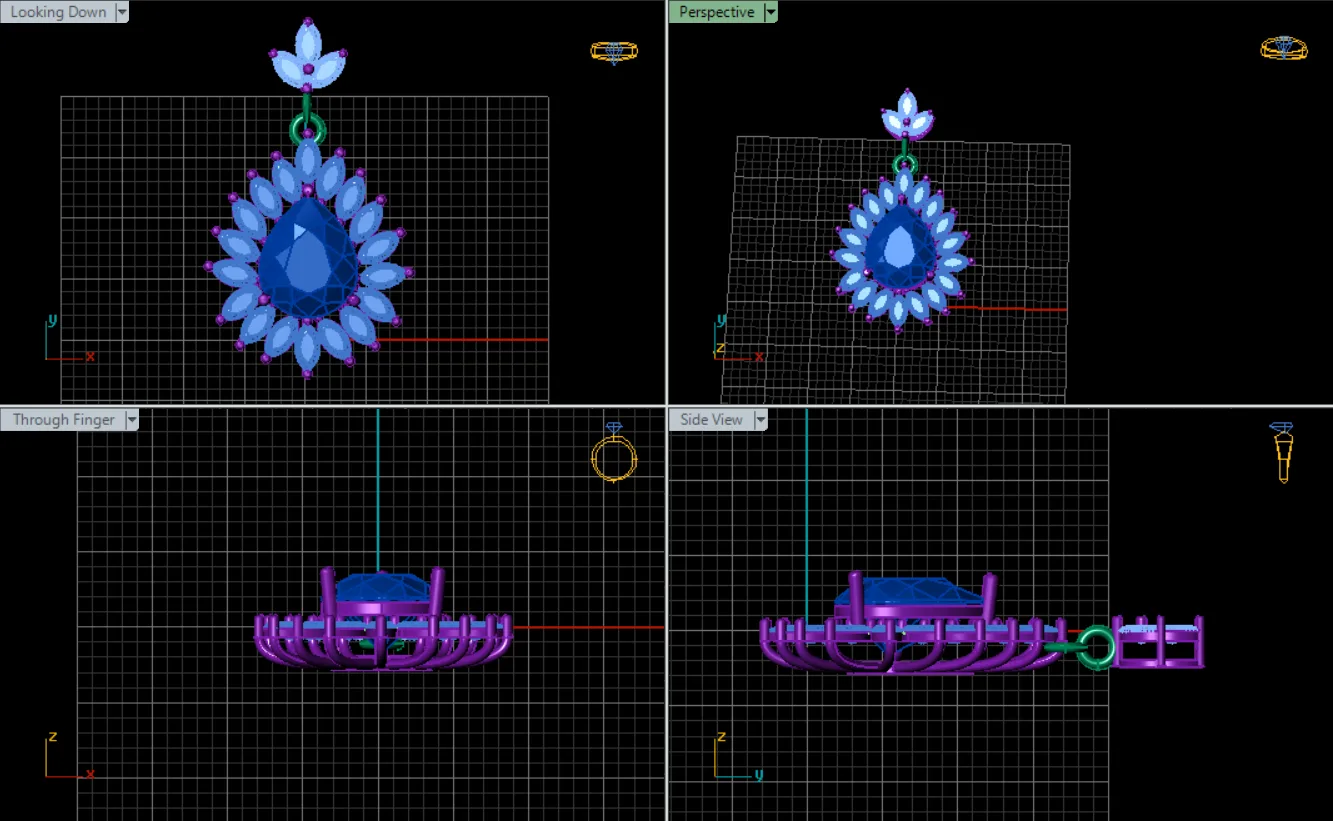 Zirbndi Sabdi Earrings Jewelry 3D Model