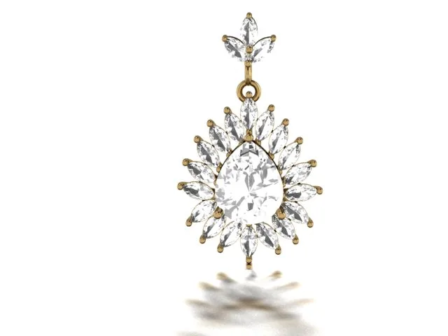 Zirbndi Sabdi Earrings Jewelry 3D Model — image 3