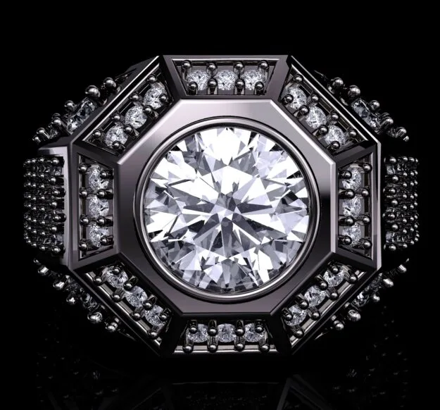 Men's Stone Khor Ring 3D Model — image 1
