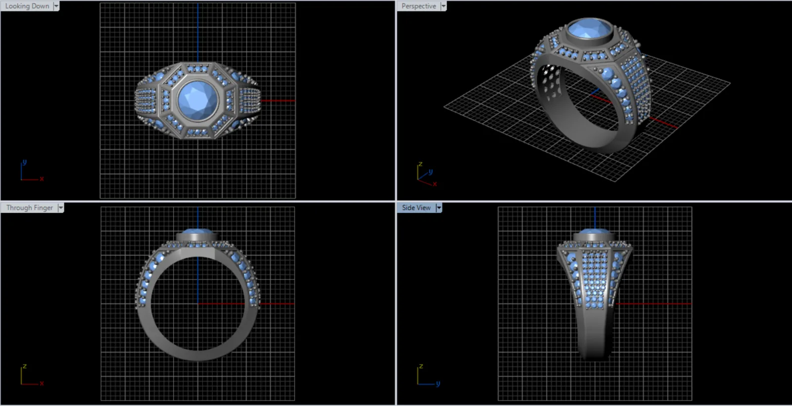 Men's Stone Khor Ring 3D Model — image 2