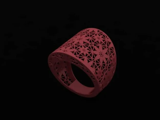Flower Fyvzhn Ring Code 1 3D Model — image 1