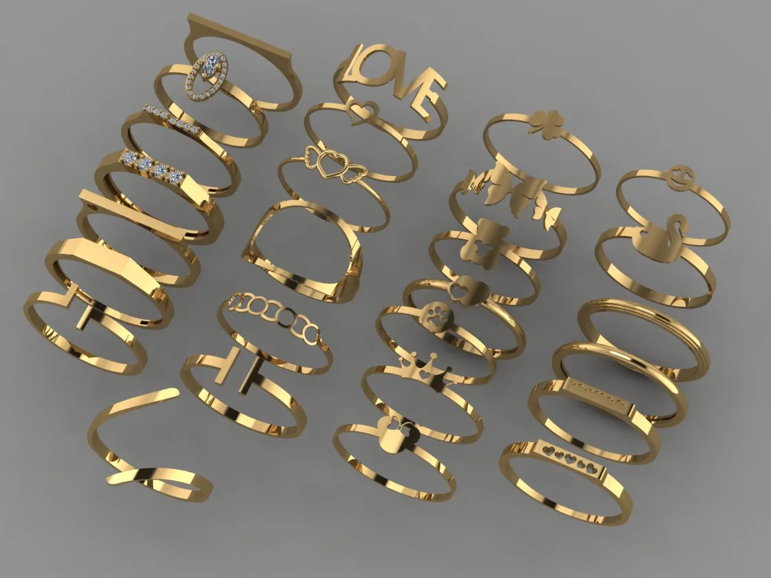 Minimal Ring Collection 3D Model — image 3