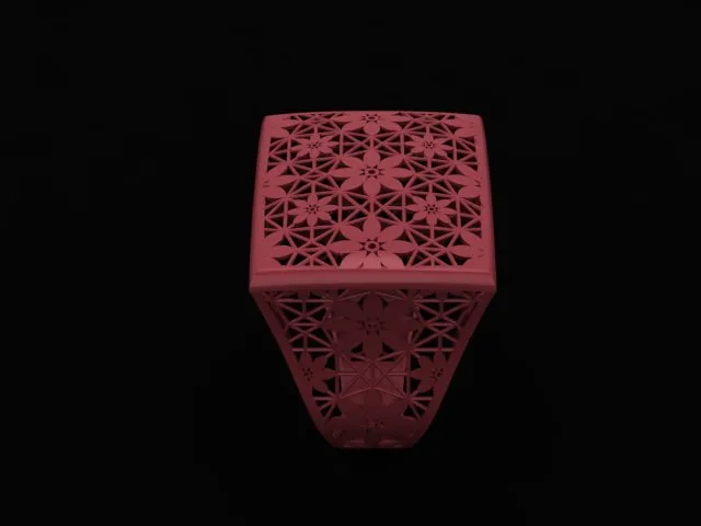 Square Flower Fyvzhn Ring 3D Model — image 4