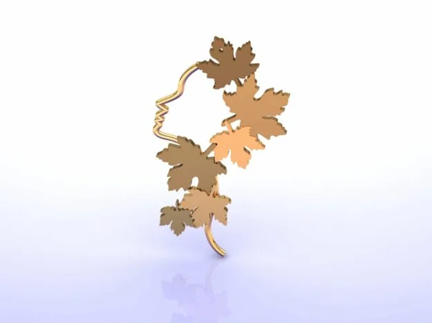 Fusion Leaf Chahreh Medallion 3D Model
