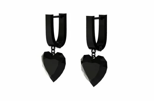 Heart Fast Earrings 3D Model — image 1