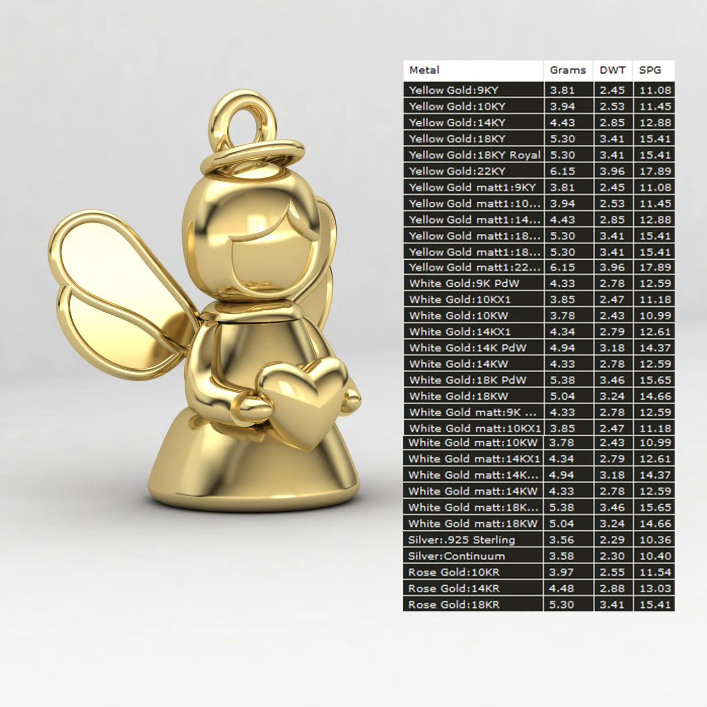 Angel Pendant 01 3D Model — image 3