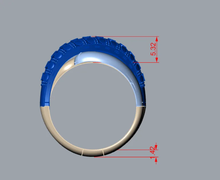 Cut Chand Takeh Khor Ring Code 03 3D Model — image 3