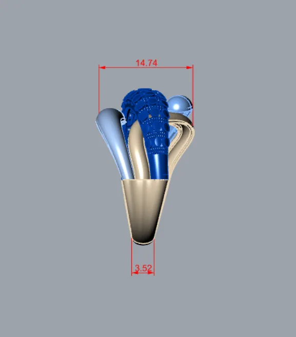 Cut Chand Takeh Khor Ring Code 03 3D Model — image 2