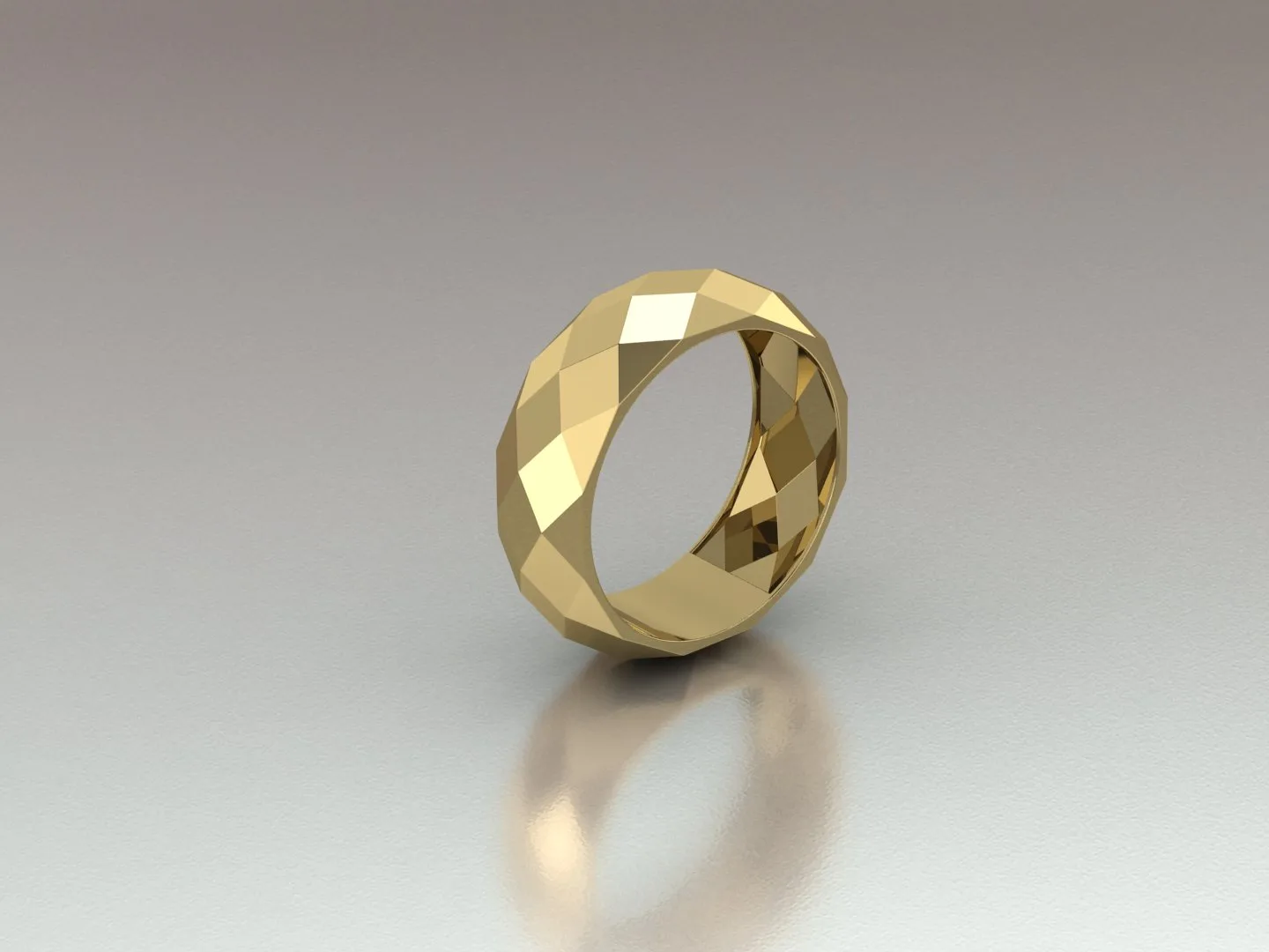 Men's Women's Cut Geometric Ring 3D Model — image 2