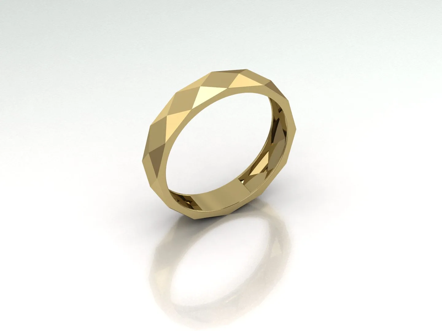 Men's Women's Cut Geometric Ring 3D Model — image 3