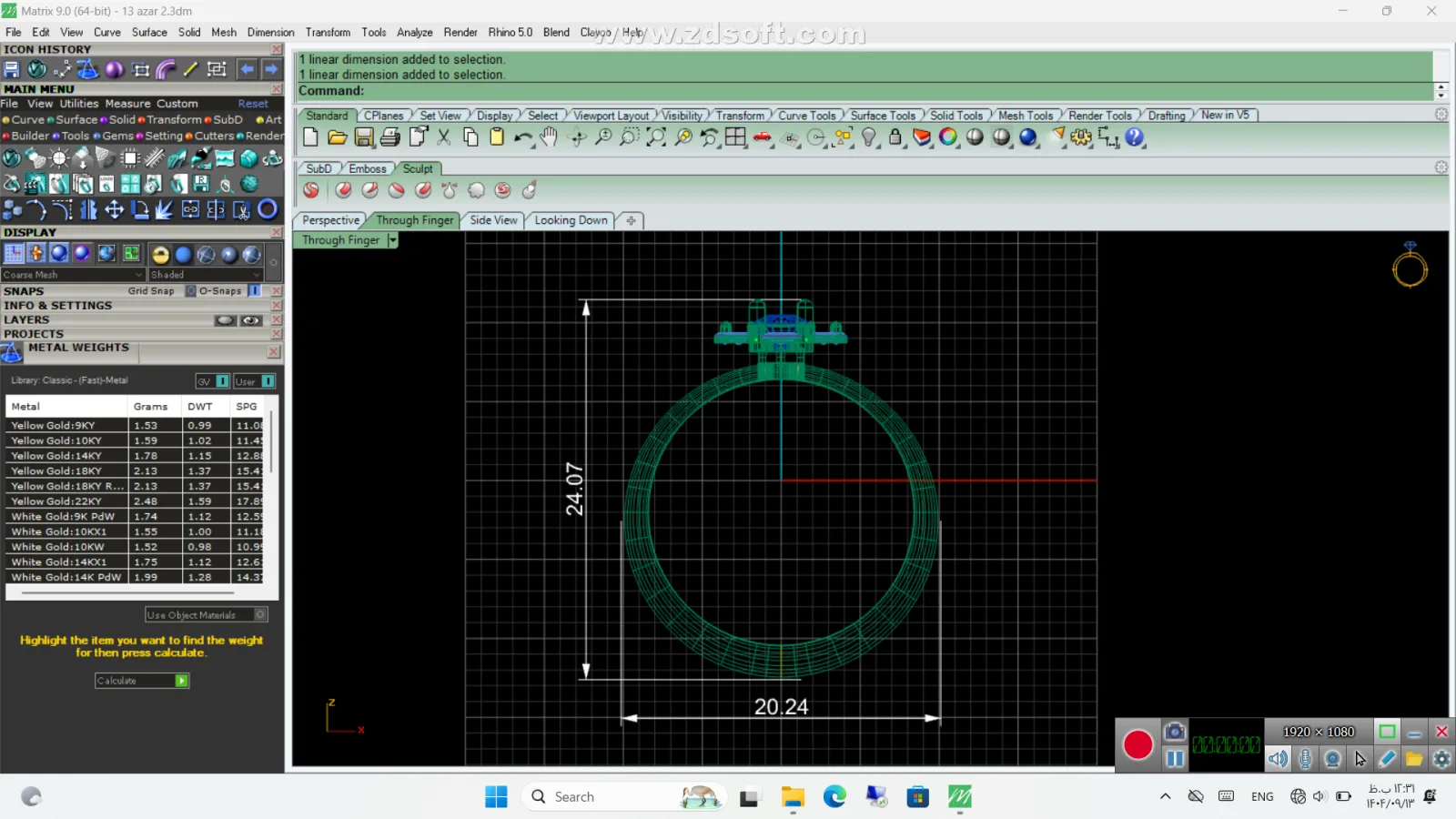 Stone Diamond Khor Raz Ring 3D Model — image 4