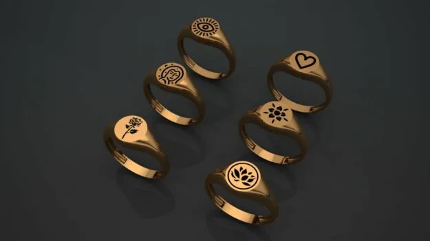 Minimal Ring Piece 6 Code 2 3D Model — image 1