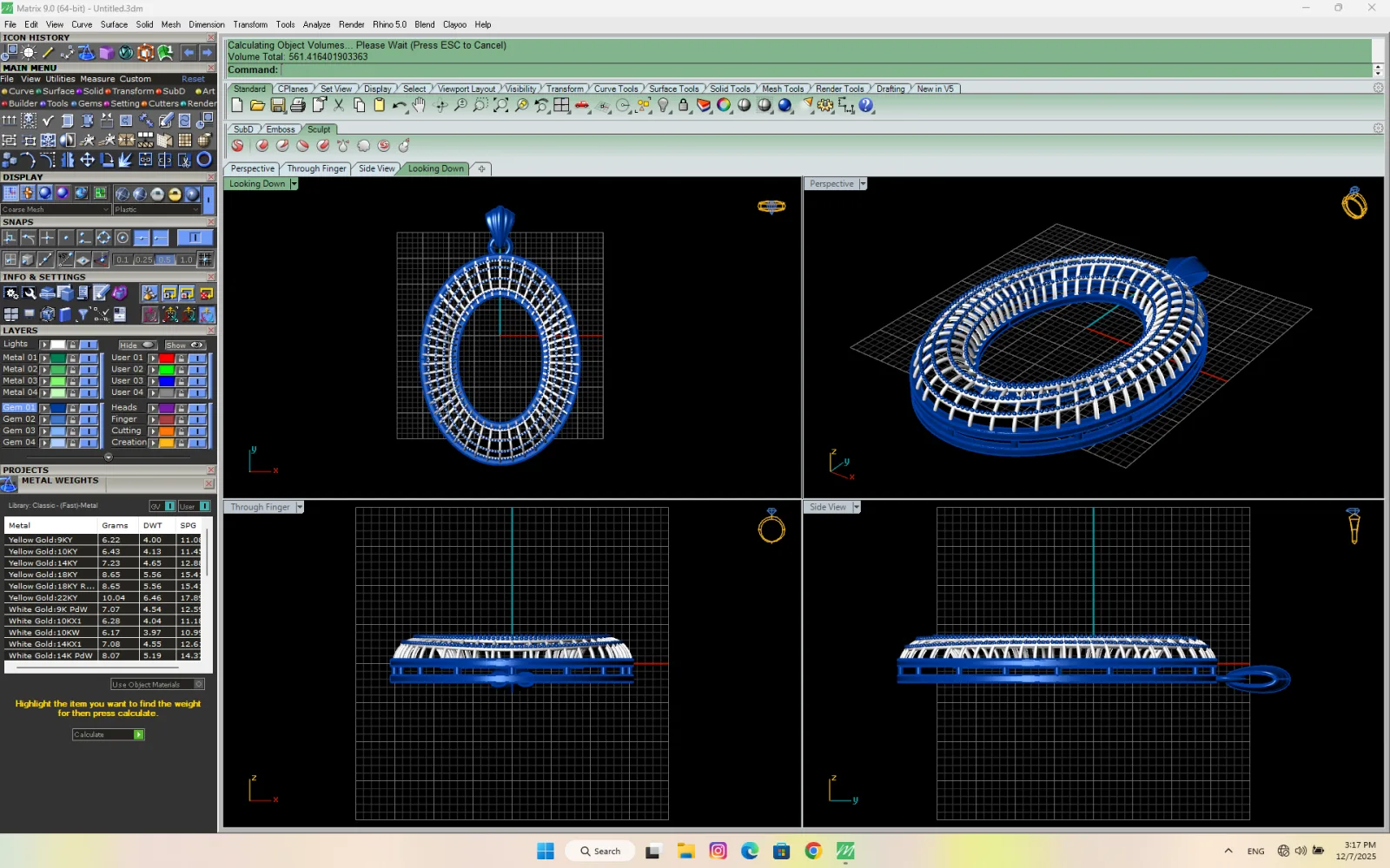 Oval Fyvzhn Pendant Code 1 3D Model — image 7