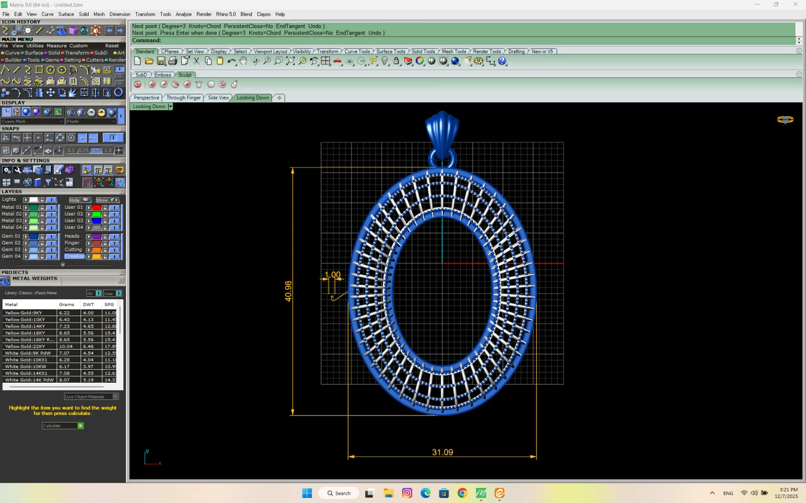Oval Fyvzhn Pendant Code 1 3D Model — image 8