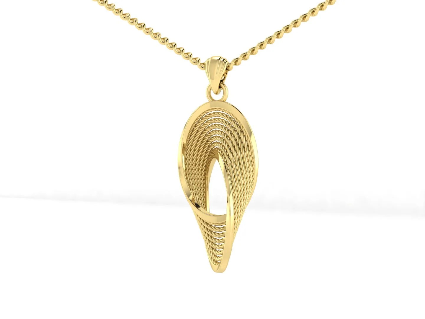 Marpich Pendant Necklace twisted 3D Model — image 2