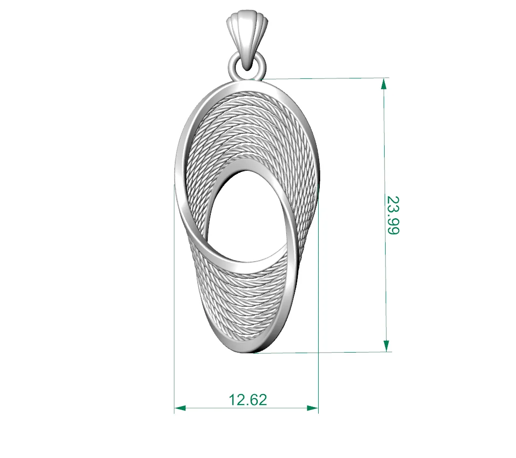 Marpich Pendant Necklace twisted 3D Model — image 5