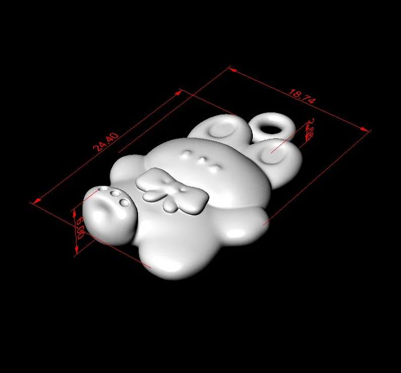 Rabbit Pendant 01 3D Model — image 3