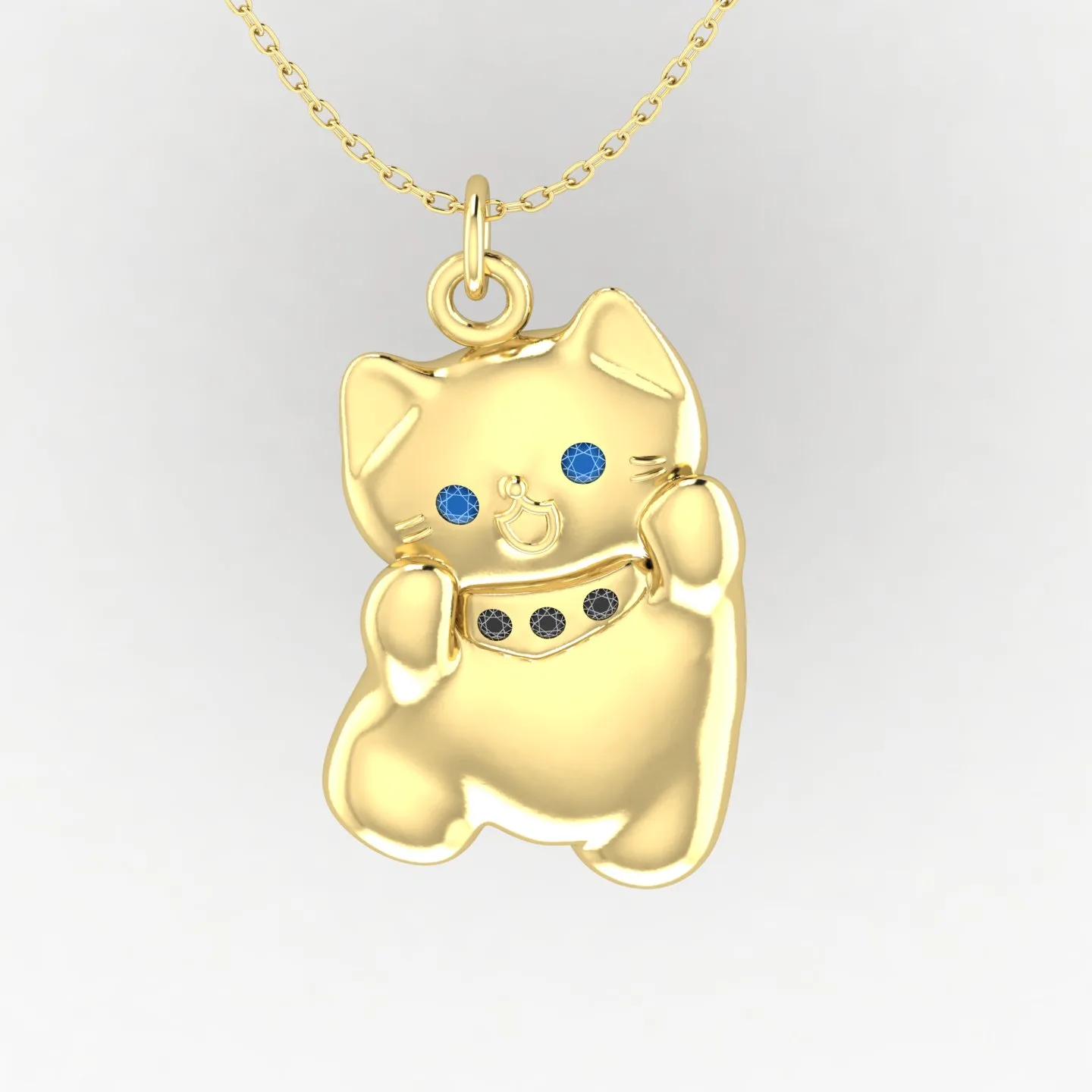 Cat Pendant Code 02 3D Model — image 5