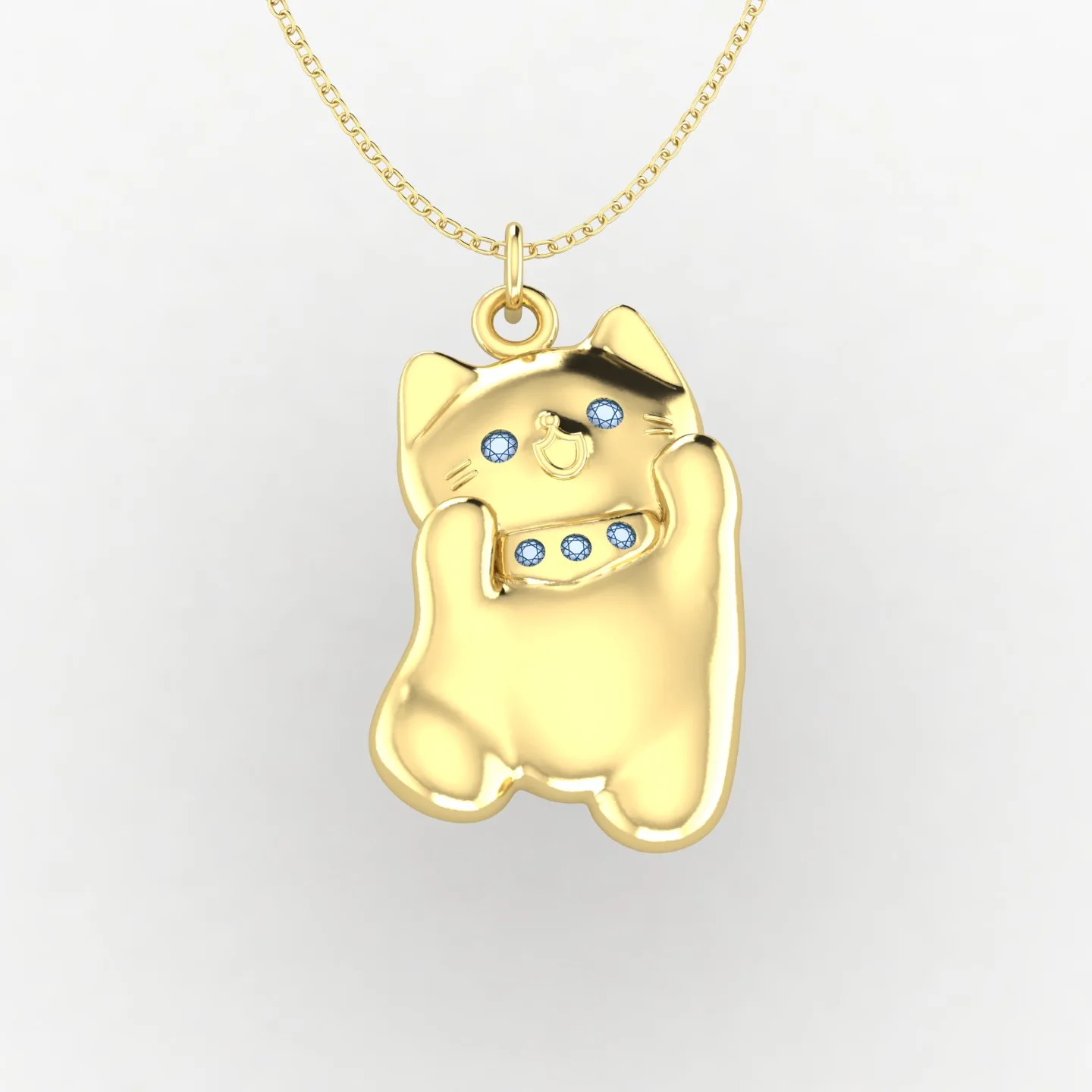Cat Pendant Code 02 3D Model — image 4