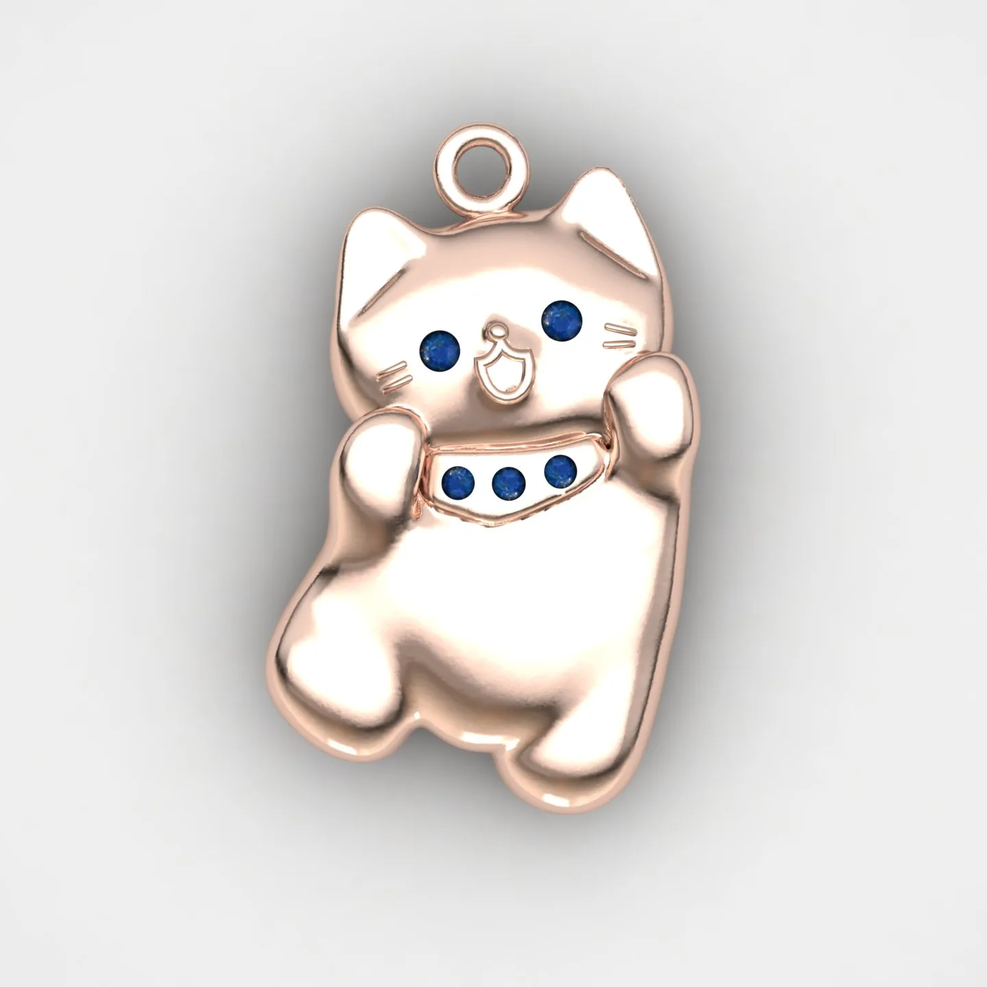 Cat Pendant Code 02 3D Model — image 11