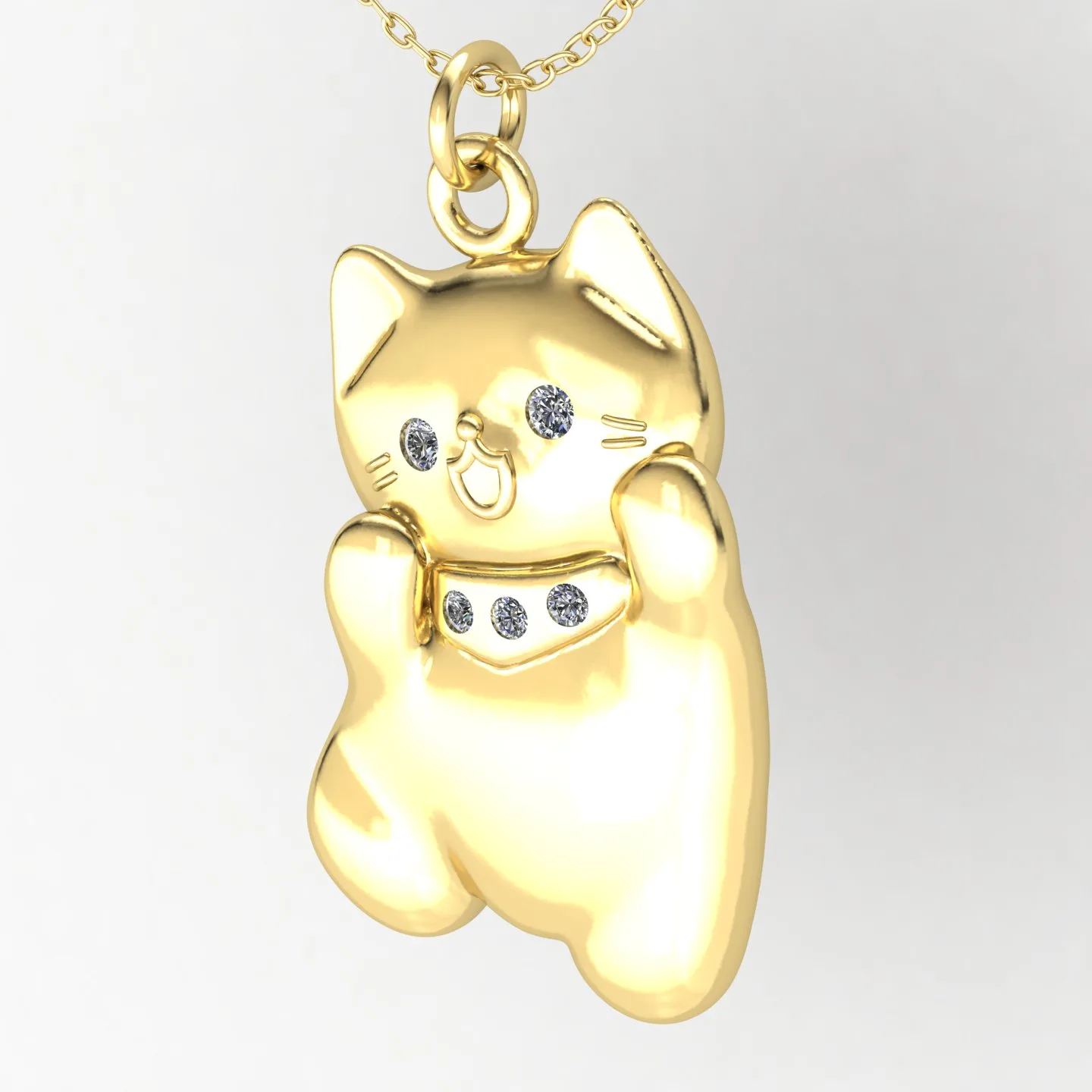 Cat Pendant Code 02 3D Model — image 2
