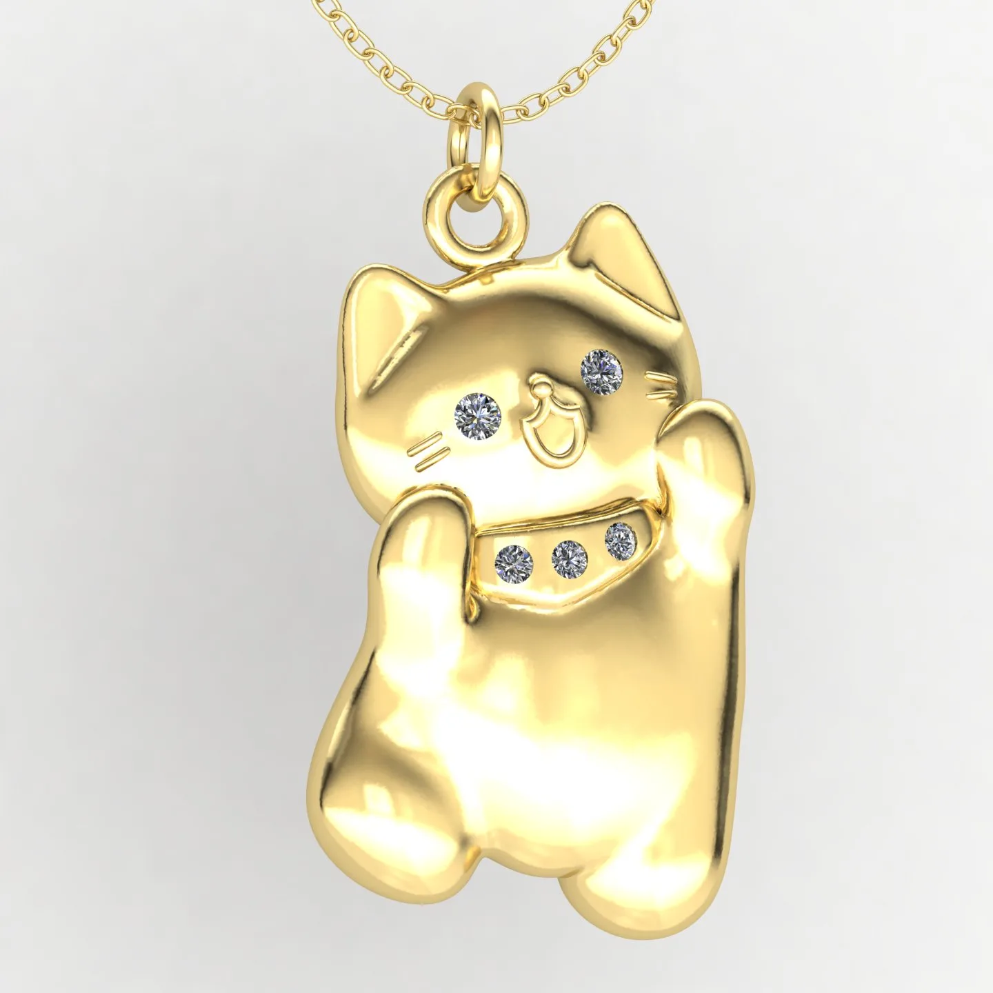 Cat Pendant Code 02 3D Model — image 3