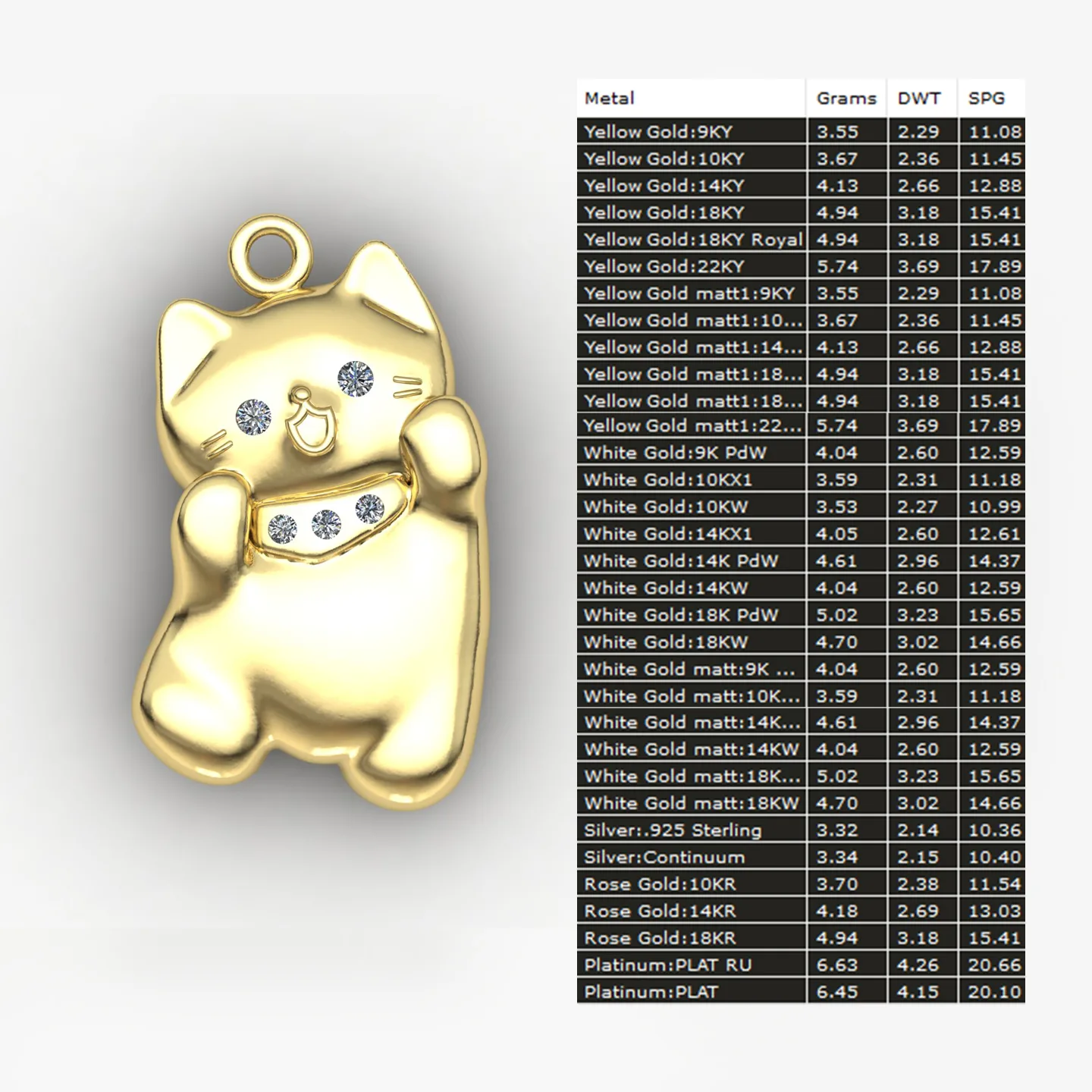 Cat Pendant Code 02 3D Model — image 14