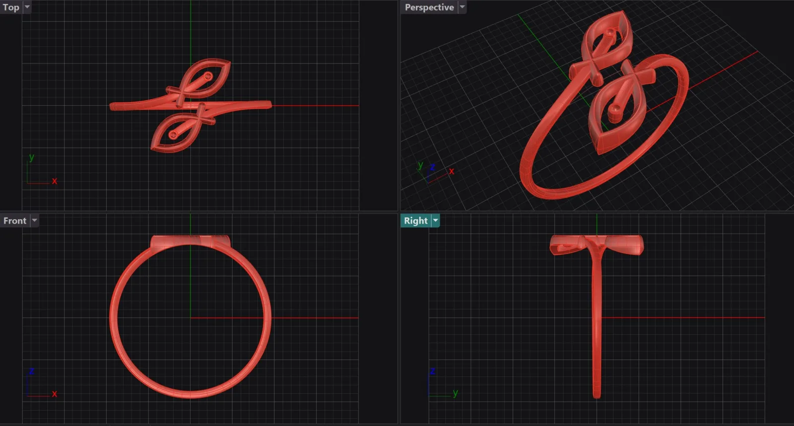 Minimal Fish Ring Code 1 3D Model — image 5