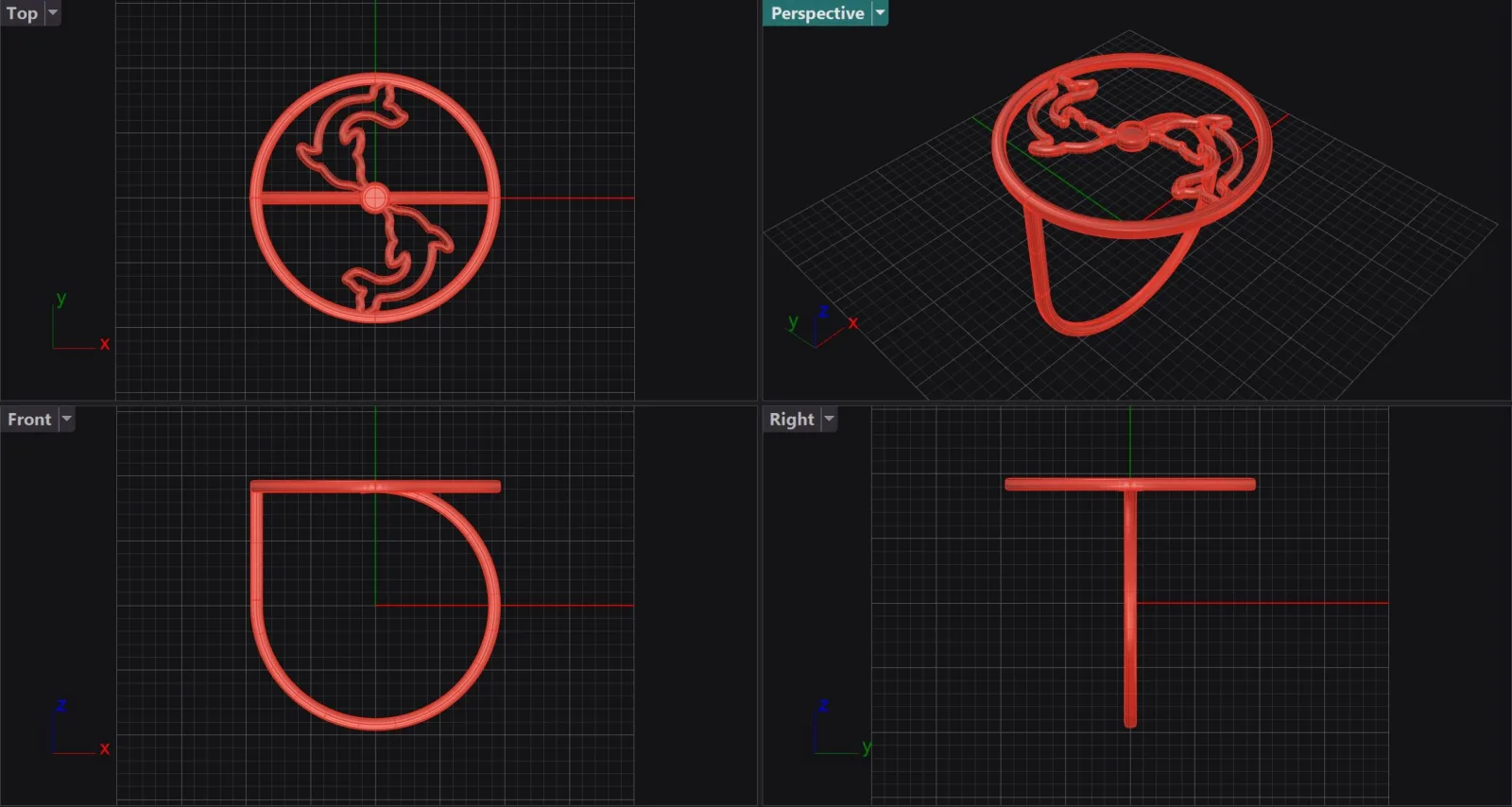Minimal Dolphin Ring Code 2 3D Model — image 7