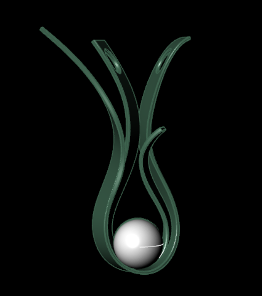Pearl Pendant 002 3D Model — image 3