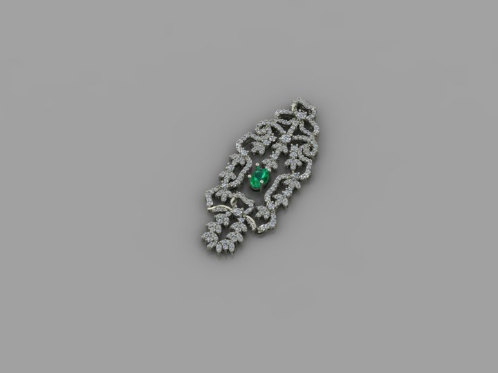 Stone-Set Papyvn Pendant Code 2 3D Model — image 5