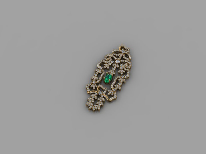 Stone-Set Papyvn Pendant Code 2 3D Model — image 3