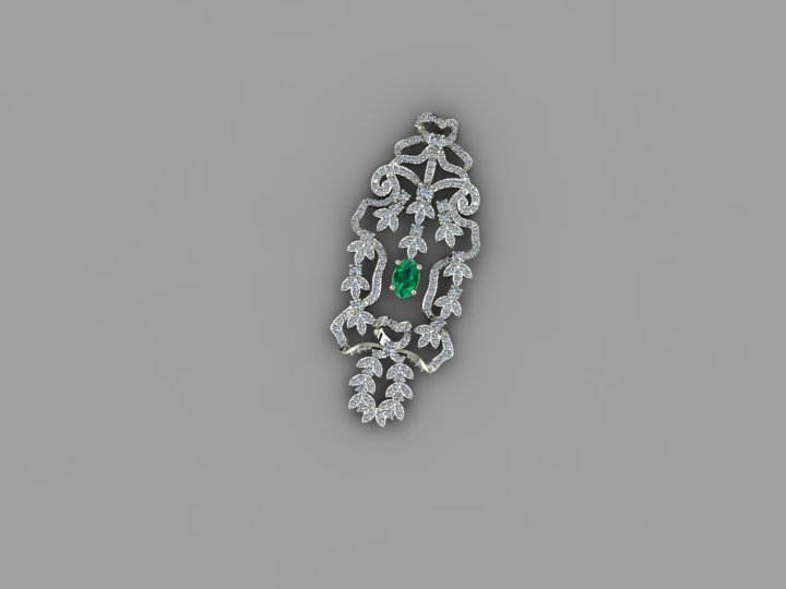 Stone-Set Papyvn Pendant Code 2 3D Model