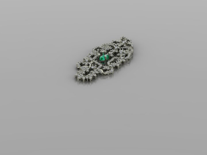 Stone-Set Papyvn Pendant Code 2 3D Model — image 4