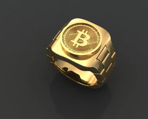 انگشتر مردانه طرح بیتکوین کد 1