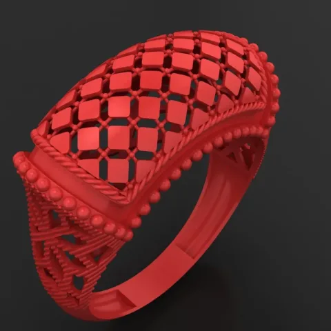 Faceted Mirror Fusion Ring R-T-110 3D Model