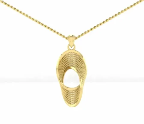 Spiral Pendant Necklace twisted 3D Model