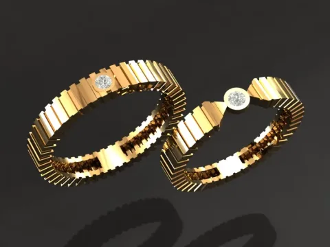 حلقه ست ازدواج تک نگین code1