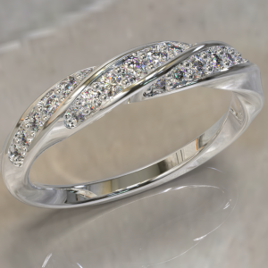 انگشتر جواهر زنانه مارپیچ (Diamond Set Twist Ring)