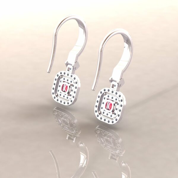 گوشواره جواهر pink sapphire earing003