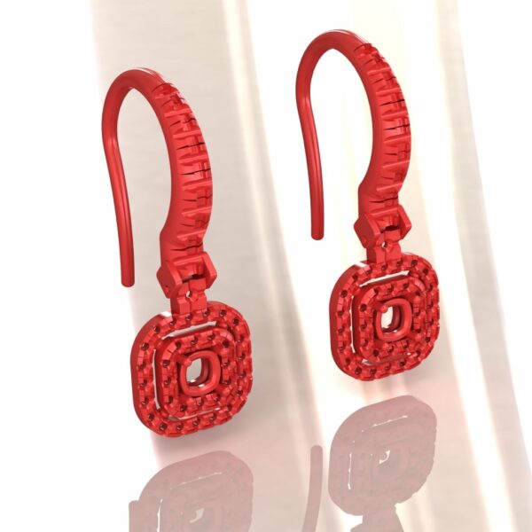 گوشواره جواهر pink sapphire earing003