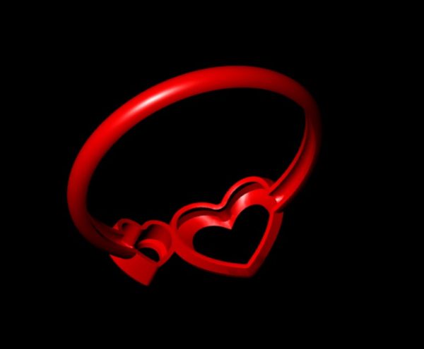 انگشتر مینیمال 2 قلب کد 09