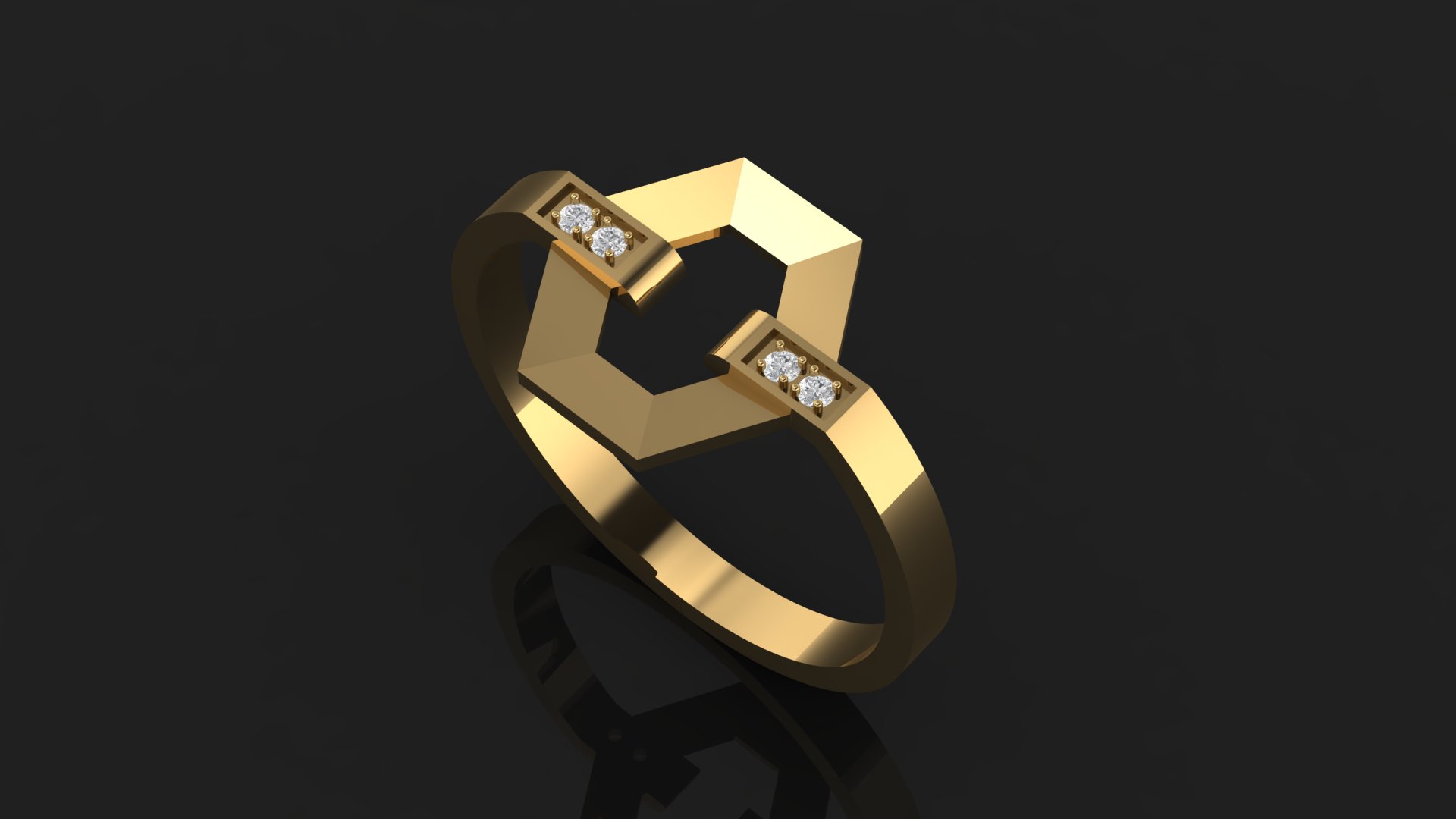 انگشتر شش ضلعی نگین خور انگشتر شش ضلعی نگین خور