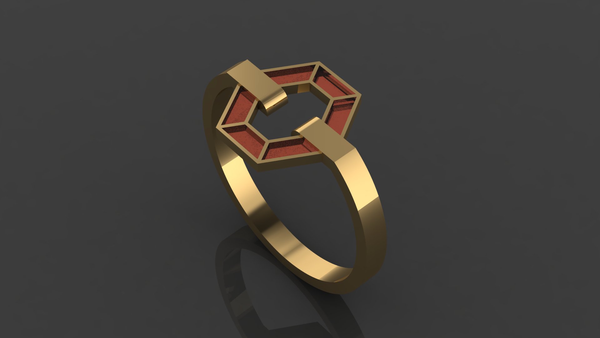 انگشتر مینا کاری شش ضلعی انگشتر مینا کاری شش ضلعی