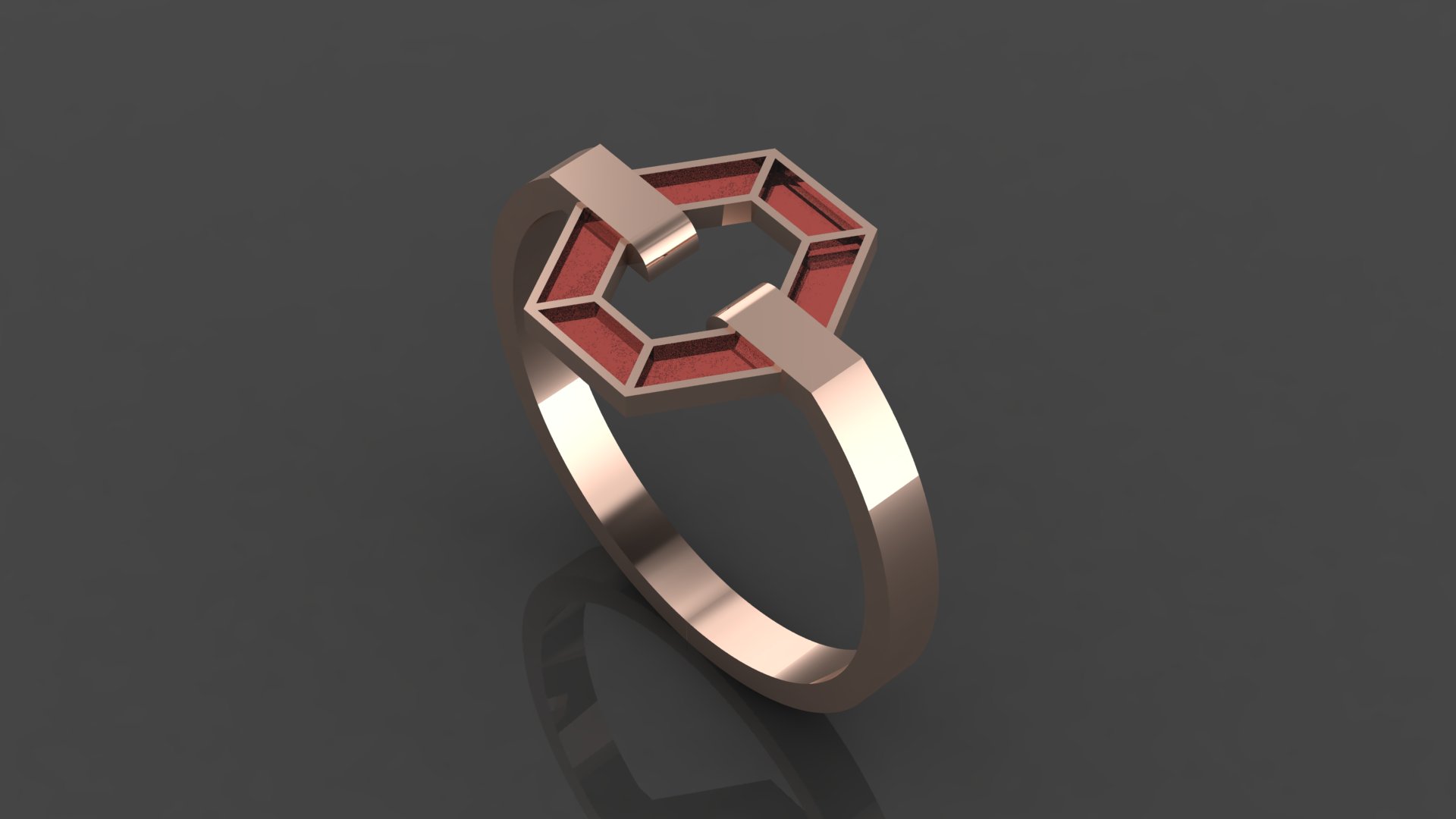 انگشتر مینا کاری شش ضلعی انگشتر مینا کاری شش ضلعی