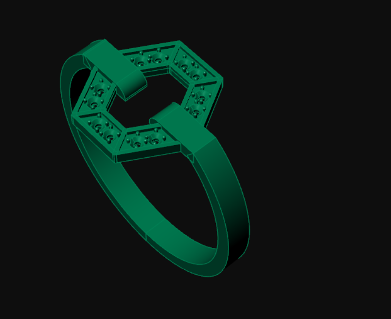 انگشتر شش ضلعی نگین خور دور تا دور انگشتر شش ضلعی نگین خور دور تا دور