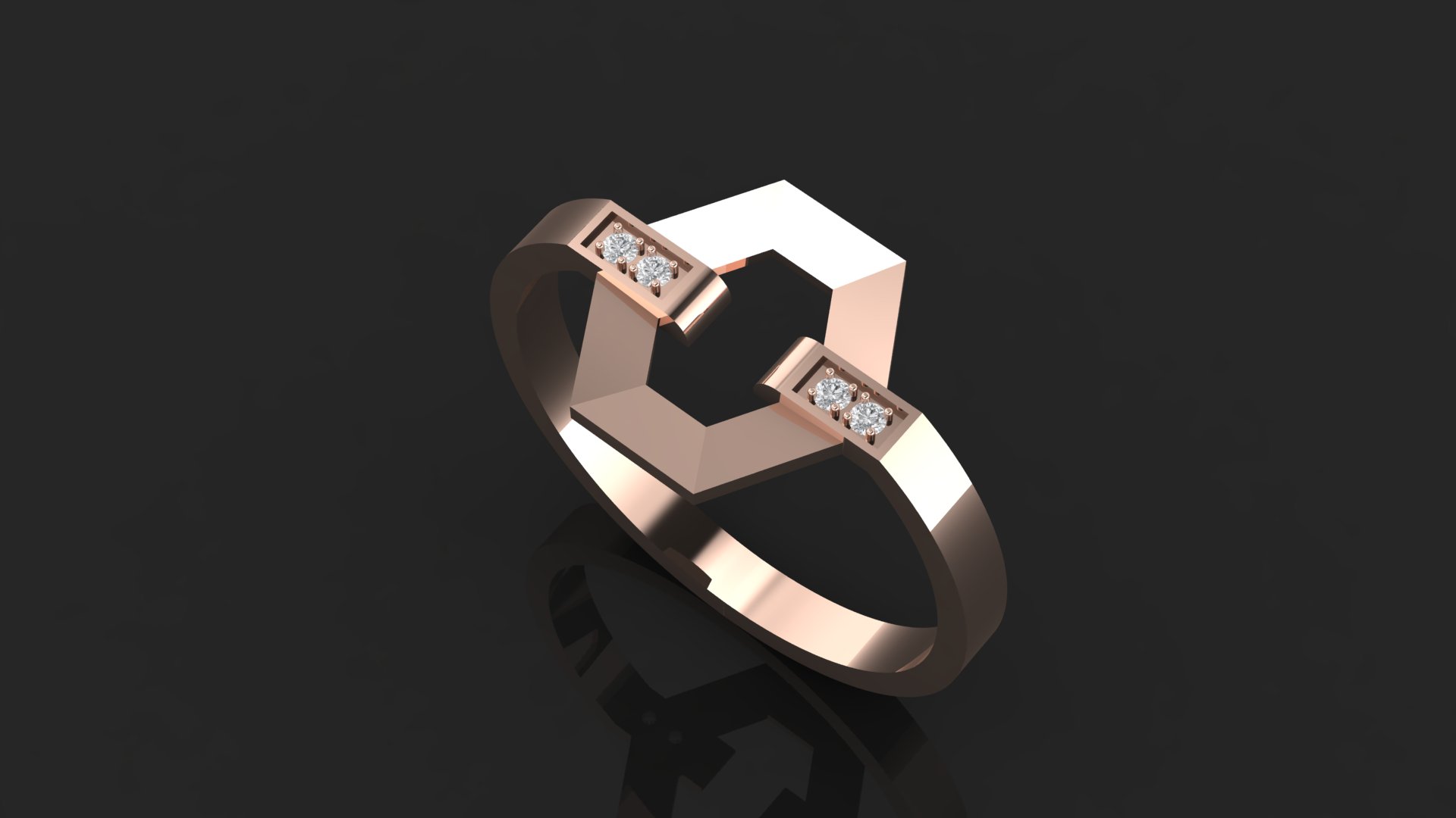 انگشتر شش ضلعی نگین خور انگشتر شش ضلعی نگین خور