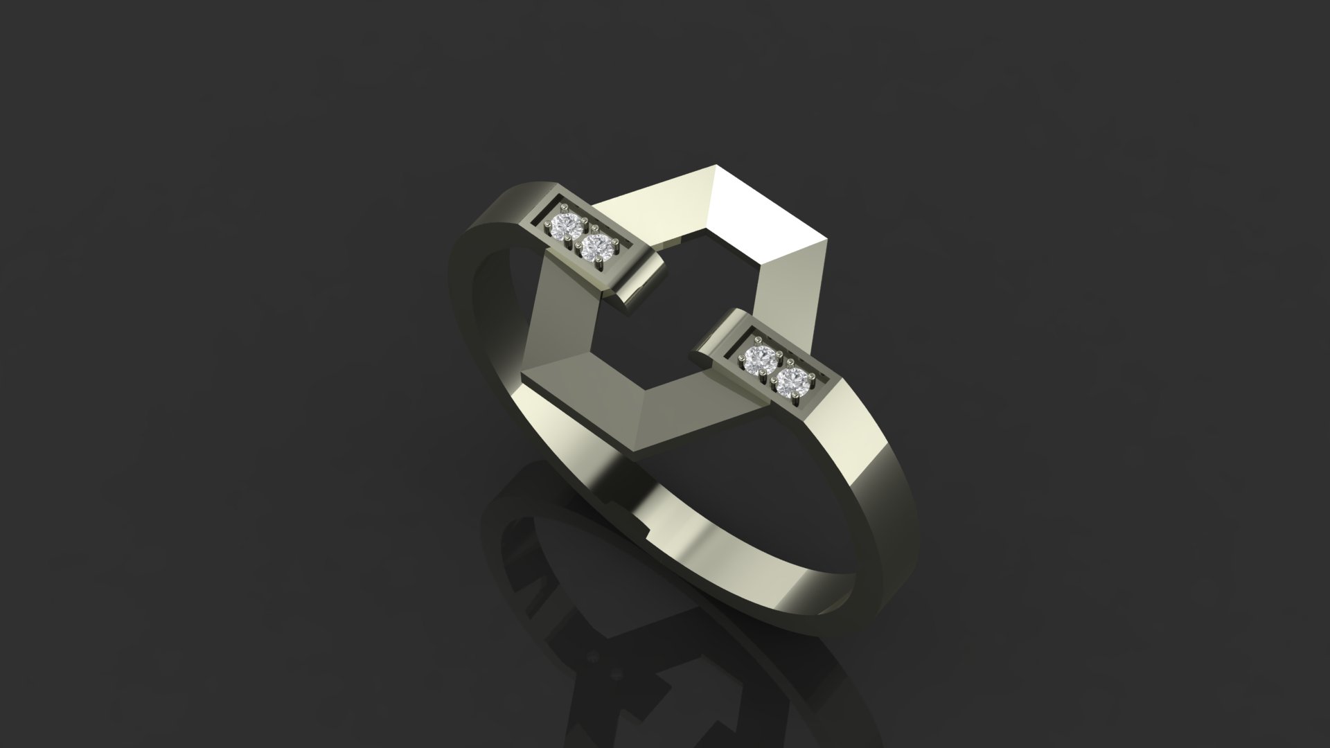 انگشتر شش ضلعی نگین خور انگشتر شش ضلعی نگین خور