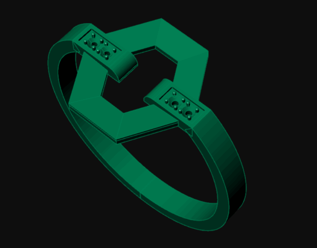 انگشتر شش ضلعی نگین خور انگشتر شش ضلعی نگین خور